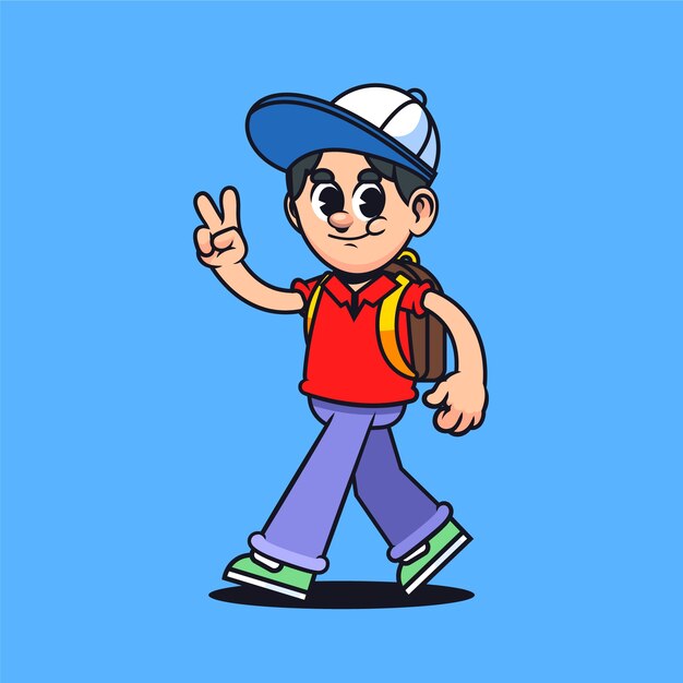 Ilustración de dibujos animados caminantes dibujados a mano