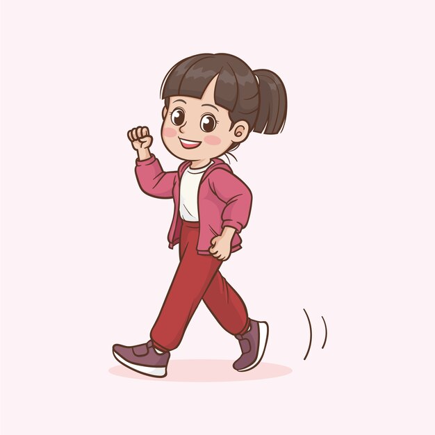 Ilustración de dibujos animados caminantes dibujados a mano