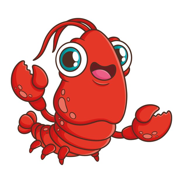 Ilustración de dibujos animados de cangrejos dibujados a mano