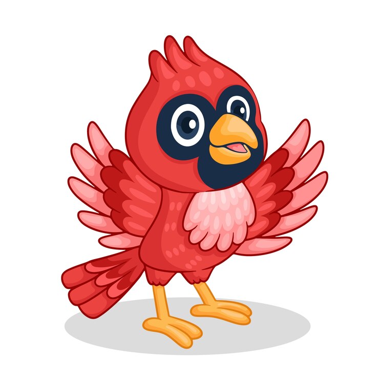 Vector gratuito ilustración de dibujos animados del cardenal dibujada a mano