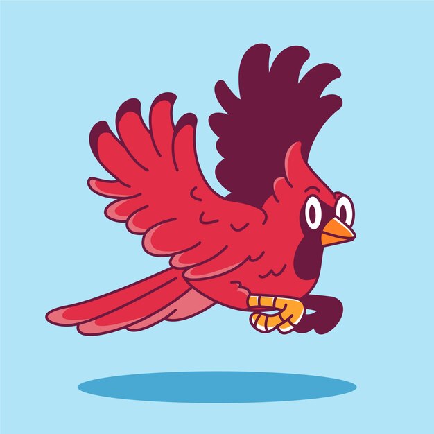 Ilustración de dibujos animados cardenal dibujado a mano