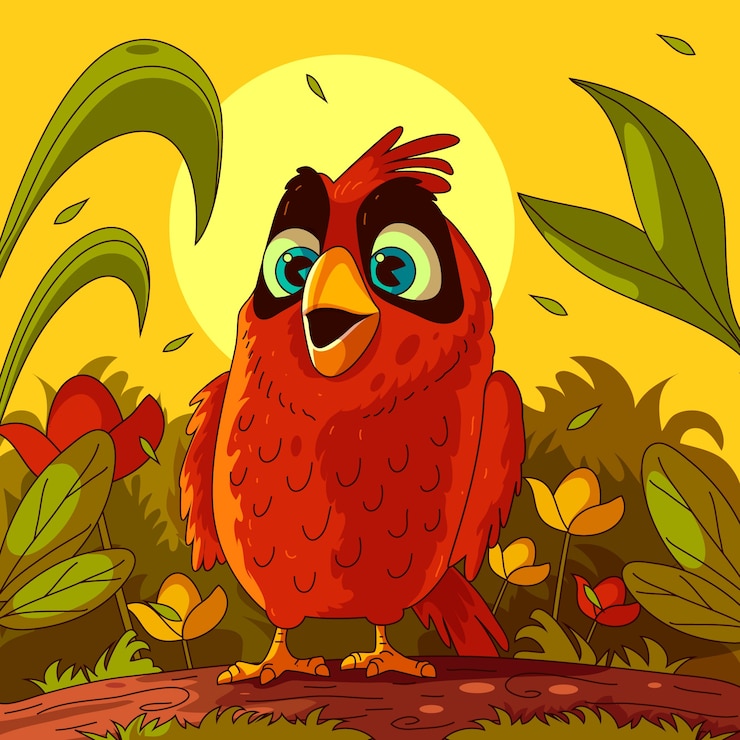 Vector gratuito ilustración de dibujos animados cardenal dibujado a mano