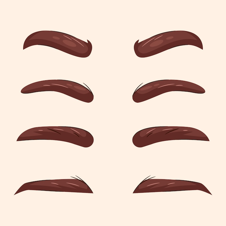 Vector gratuito ilustración de dibujos animados de cejas dibujadas a mano