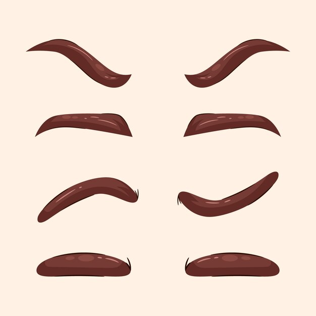 Ilustración de dibujos animados de cejas dibujadas a mano