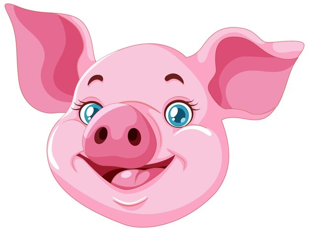 Ilustración de dibujos animados de cerdos rosados alegres