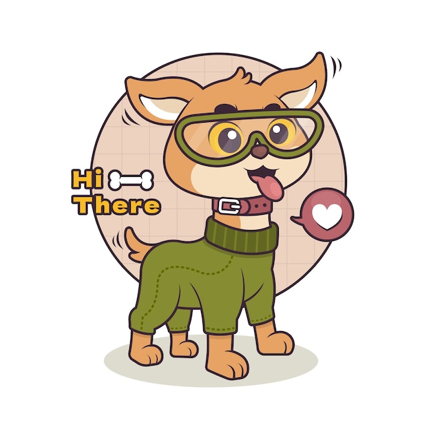 Ilustración de dibujos animados de chihuahua dibujados a mano