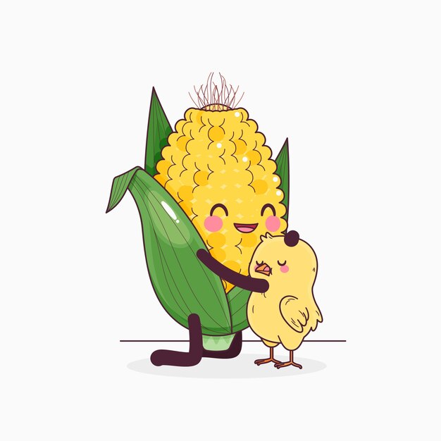Ilustración de dibujos animados de comida dibujada a mano