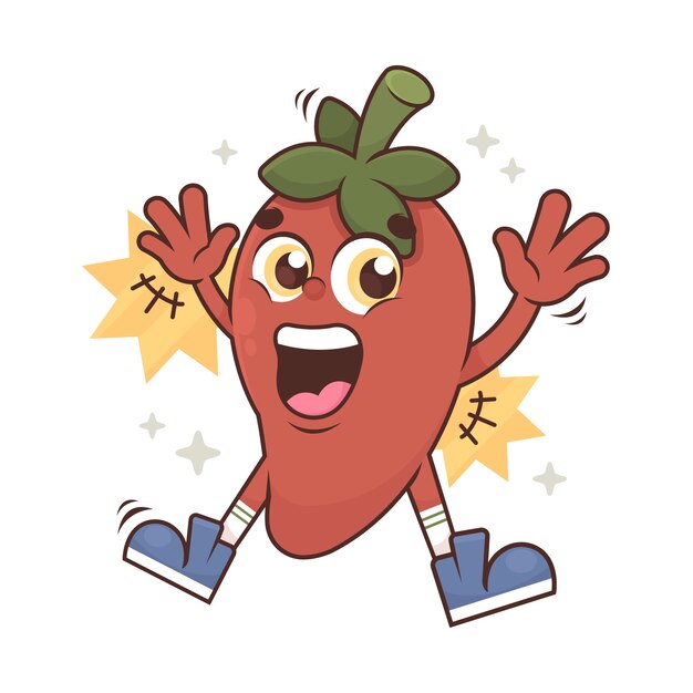 Ilustración de dibujos animados de comida dibujada a mano