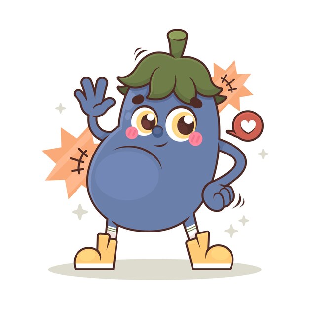 Ilustración de dibujos animados de comida dibujada a mano