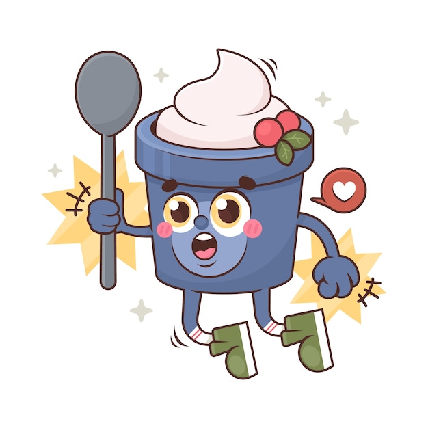Ilustración de dibujos animados de comida dibujada a mano