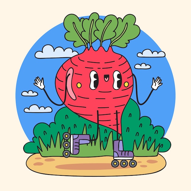 Ilustración de dibujos animados de comida dibujada a mano