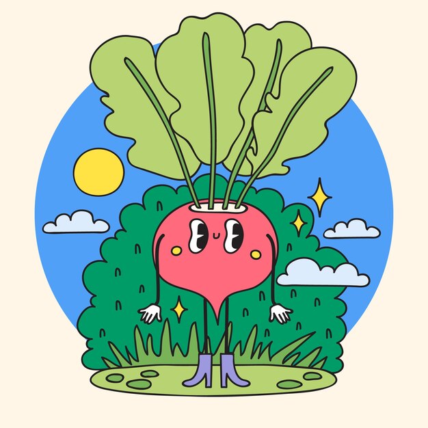 Ilustración de dibujos animados de comida dibujada a mano