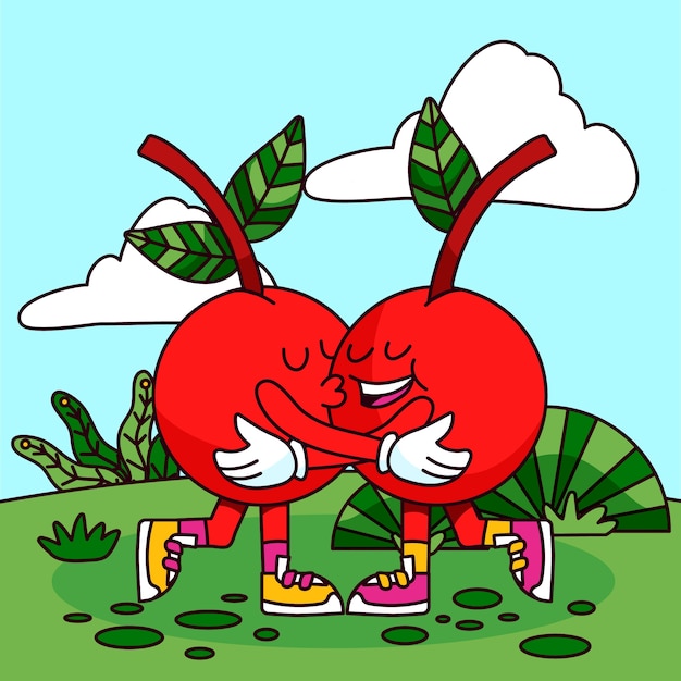 Ilustración de dibujos animados de comida dibujada a mano