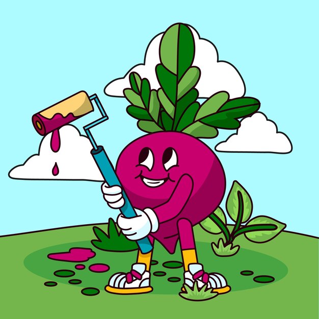 Ilustración de dibujos animados de comida dibujada a mano