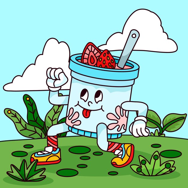 Ilustración de dibujos animados de comida dibujada a mano