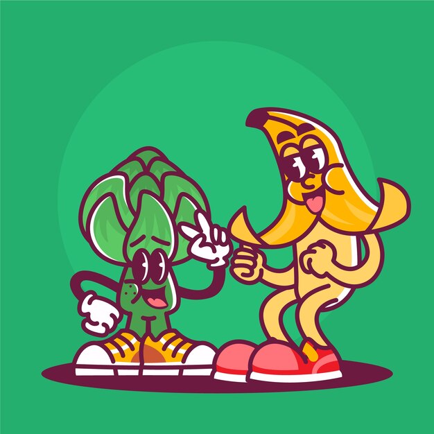 Ilustración de dibujos animados de comida dibujada a mano