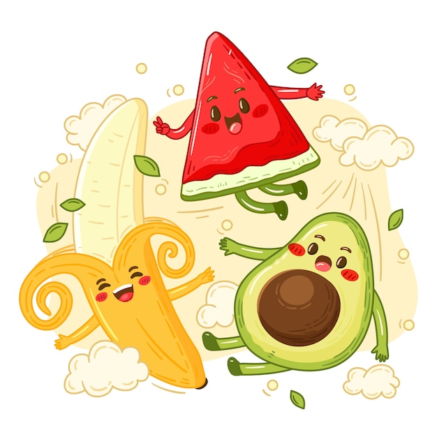 Vector gratuito ilustración de dibujos animados de comida