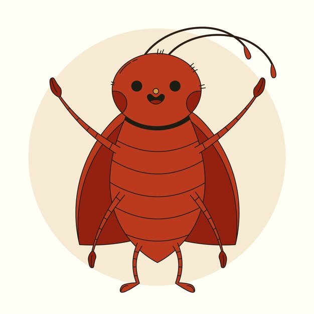 Ilustración de dibujos animados de cucarachas dibujada a mano
