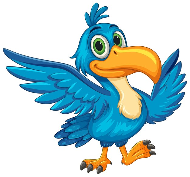 Ilustración de dibujos animados de cuerno azul alegre