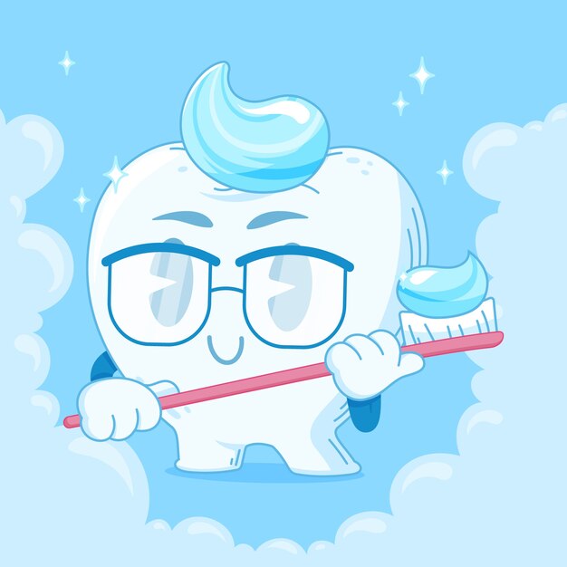 Ilustración de dibujos animados de dentista dibujado a mano