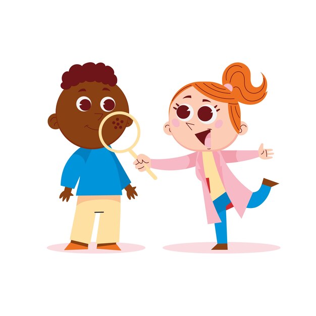 Ilustración de dibujos animados de dermatólogos dibujados a mano