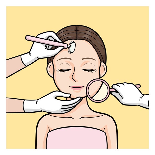 Ilustración de dibujos animados de dermatólogos dibujados a mano