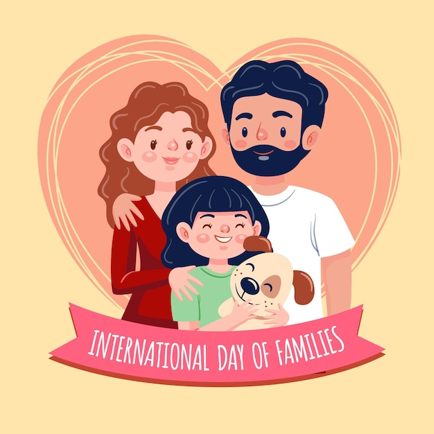 Ilustración de dibujos animados del día internacional de las familias