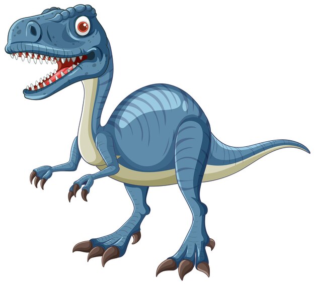 Ilustración de dibujos animados de dinosaurios azules