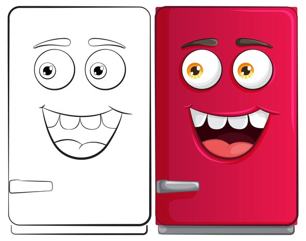 Ilustración de dibujos animados de electrodomésticos felices