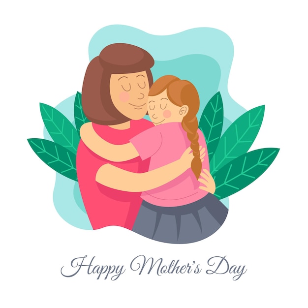 Vector gratuito ilustración de dibujos animados feliz día de la madre