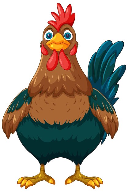Ilustración de dibujos animados de gallos coloridos