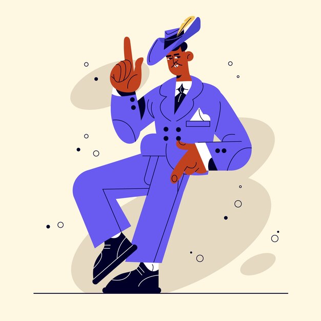Ilustración de dibujos animados de gángsters dibujados a mano