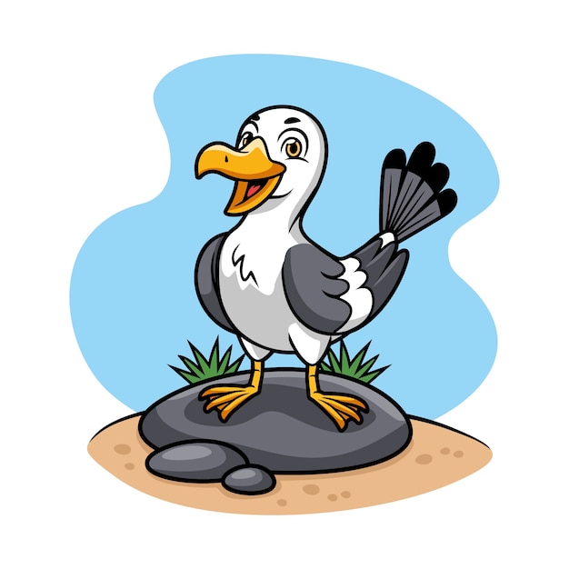 Vector gratuito ilustración de dibujos animados de gaviota dibujada a mano