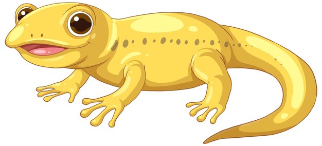 Ilustración de dibujos animados de geckos amarillos alegres