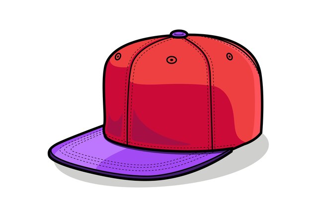 Ilustración de dibujos animados de gorra dibujada a mano