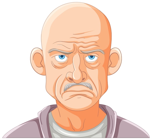 Vector gratuito ilustración de dibujos animados de grumpy old man