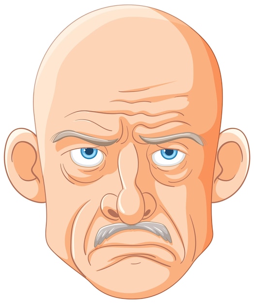 Vector gratuito ilustración de dibujos animados de grumpy old man