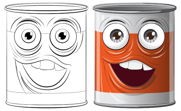 Ilustración de dibujos animados de Happy Cans