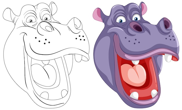 Ilustración de dibujos animados de Happy Hippo