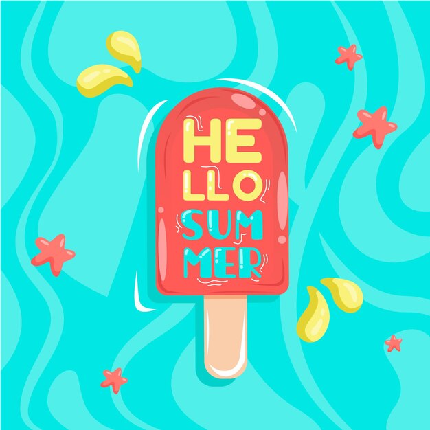 Ilustración de dibujos animados hola verano