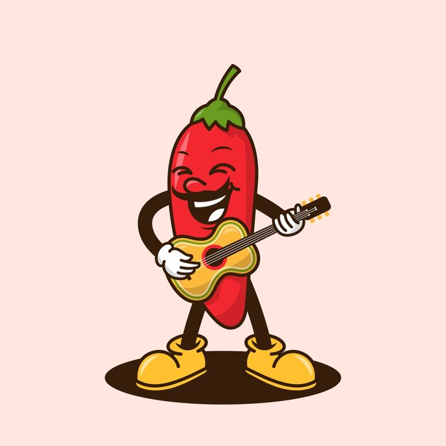 Ilustración de dibujos animados de jalapeno dibujados a mano