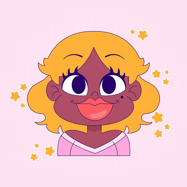 Ilustración de dibujos animados de labios grandes dibujados a mano