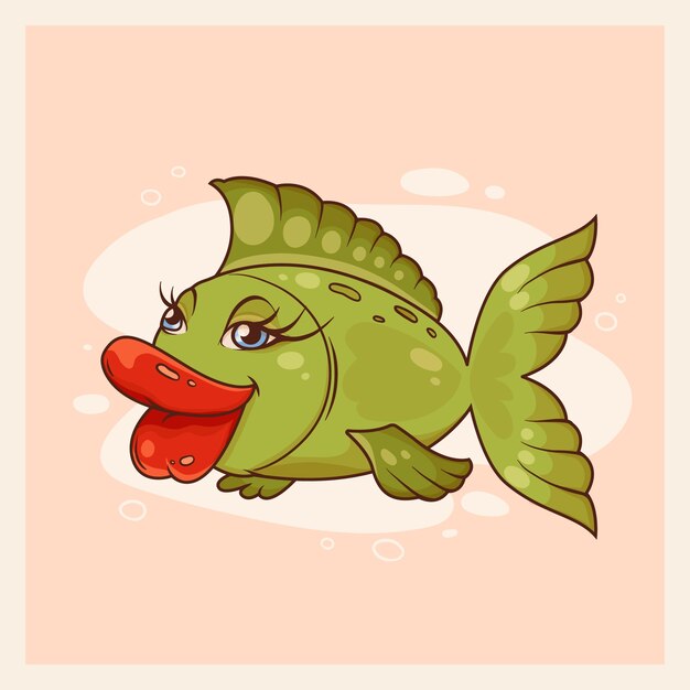 Ilustración de dibujos animados de labios grandes dibujados a mano