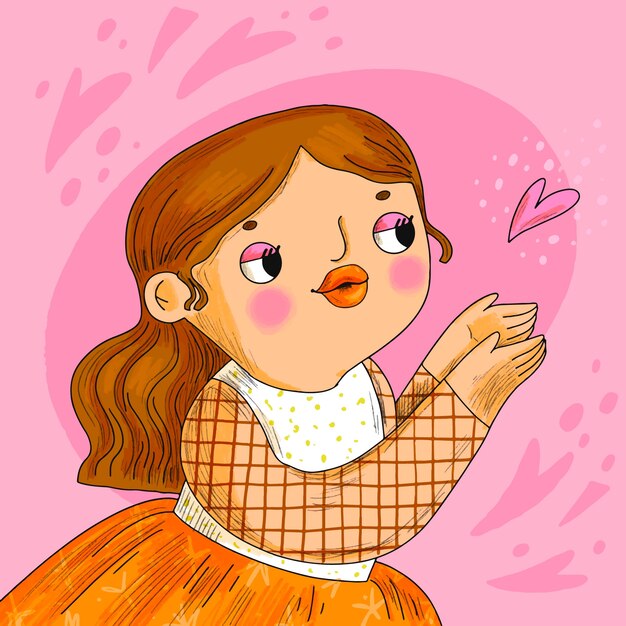 Ilustración de dibujos animados de labios grandes dibujados a mano