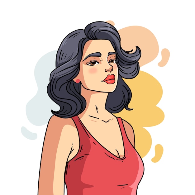 Ilustración de dibujos animados de labios grandes dibujados a mano