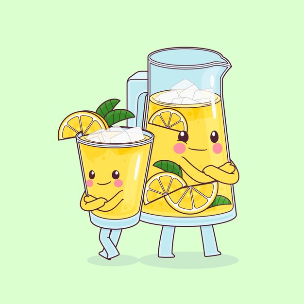 Ilustración de dibujos animados de limonada dibujada a mano