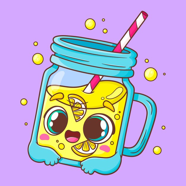 Ilustración de dibujos animados de limonada dibujada a mano
