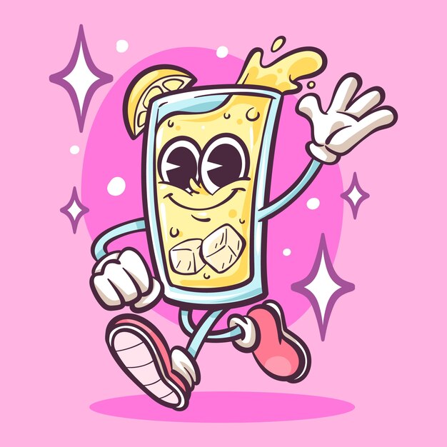 Ilustración de dibujos animados de limonada dibujada a mano