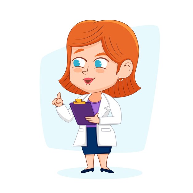 Ilustración de dibujos animados médico dibujado a mano