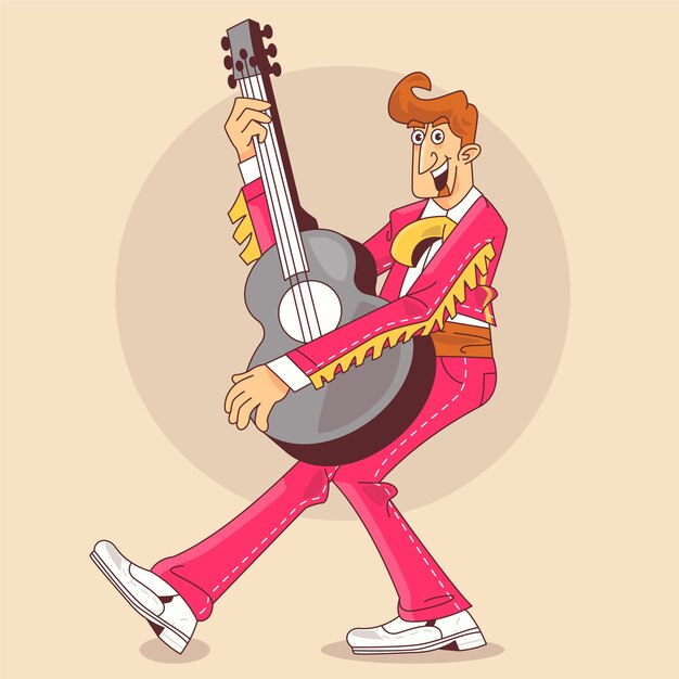 Ilustración de dibujos animados mexicanos dibujados a mano